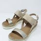 Beige Mid Wedge Strap sandal