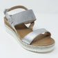 Light Grey Mid Wedge Strap Sandal