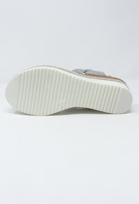 Light Grey Mid Wedge Strap Sandal