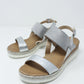 Light Grey Mid Wedge Strap Sandal