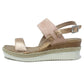 Pink Mid Wedge Strap Sandal