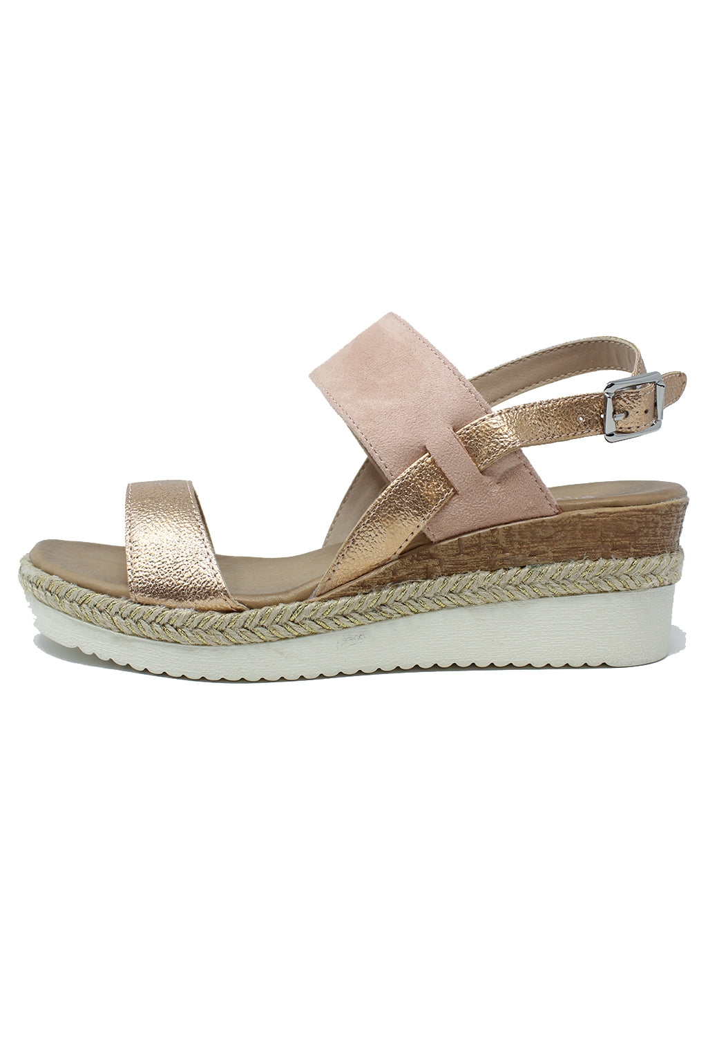 Pink Mid Wedge Strap Sandal