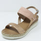 Pink Mid Wedge Strap Sandal