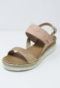 Pink Mid Wedge Strap Sandal