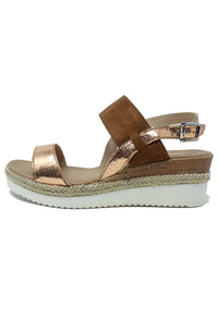 Tan Mid Wedge Strap Sandal