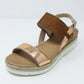 Tan Mid Wedge Strap Sandal