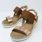 Tan Mid Wedge Strap Sandal