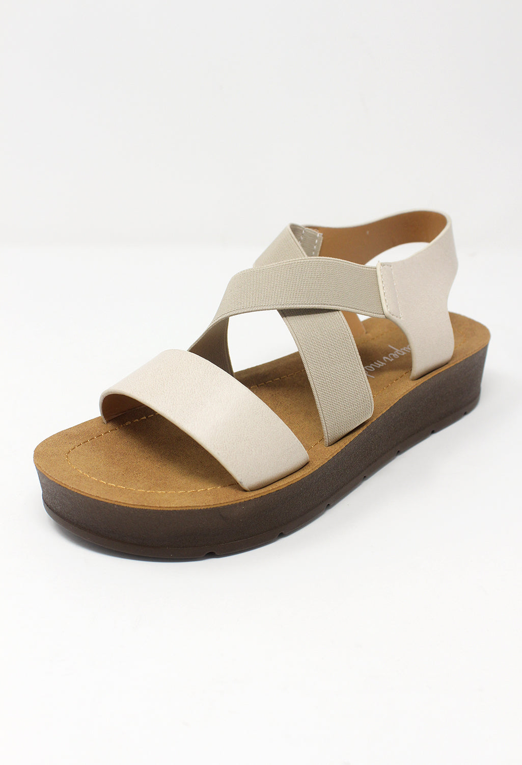 Beige Cross-strap Sandal