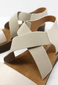 Beige Cross-strap Sandal