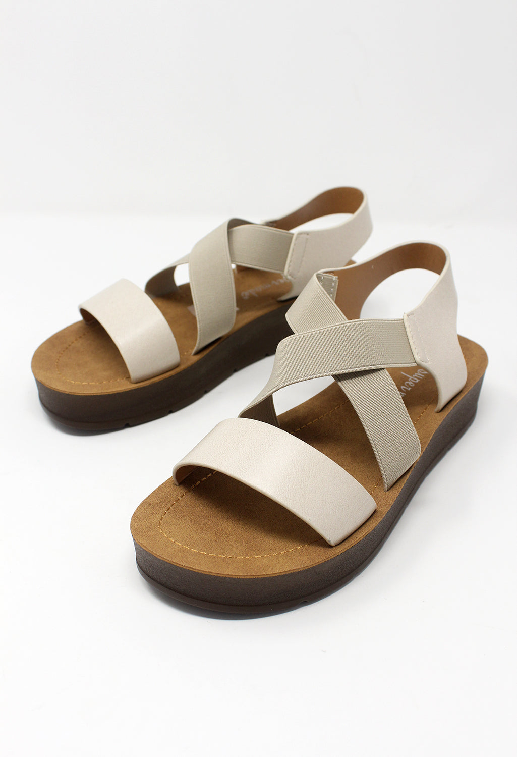 Beige Cross-strap Sandal