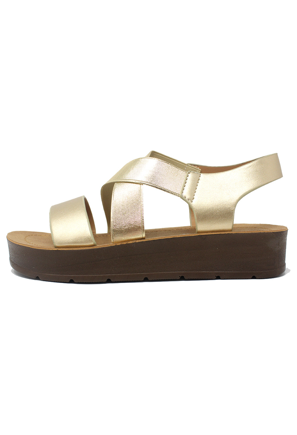 Gold Cross-strap Sandal