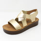 Gold Cross-strap Sandal