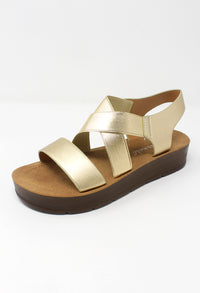 Gold Cross-strap Sandal