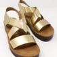 Gold Cross-strap Sandal