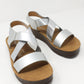 Silver Cross-strap Sandal