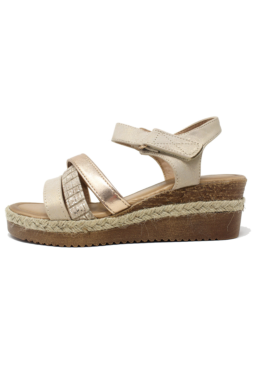 Beige Velcro Fastened Sandal