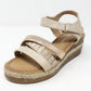 Beige Velcro Fastened Sandal