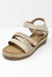 Beige Velcro Fastened Sandal