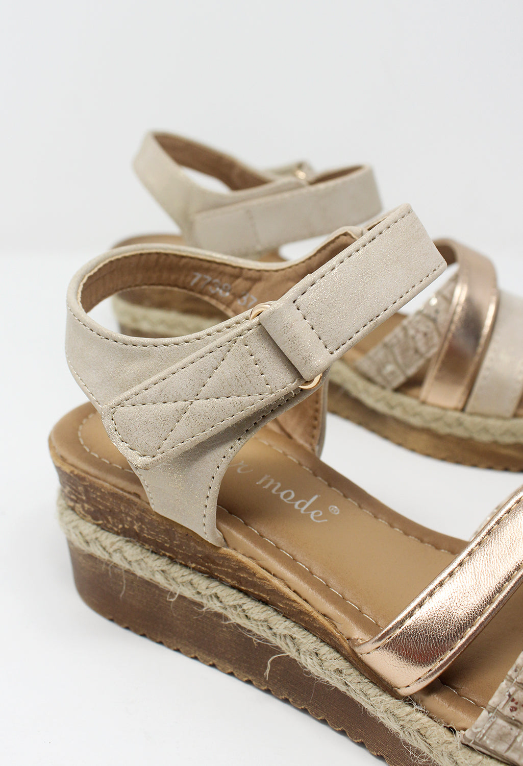 Beige Velcro Fastened Sandal