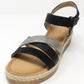 Black Velcro Fastened Sandal