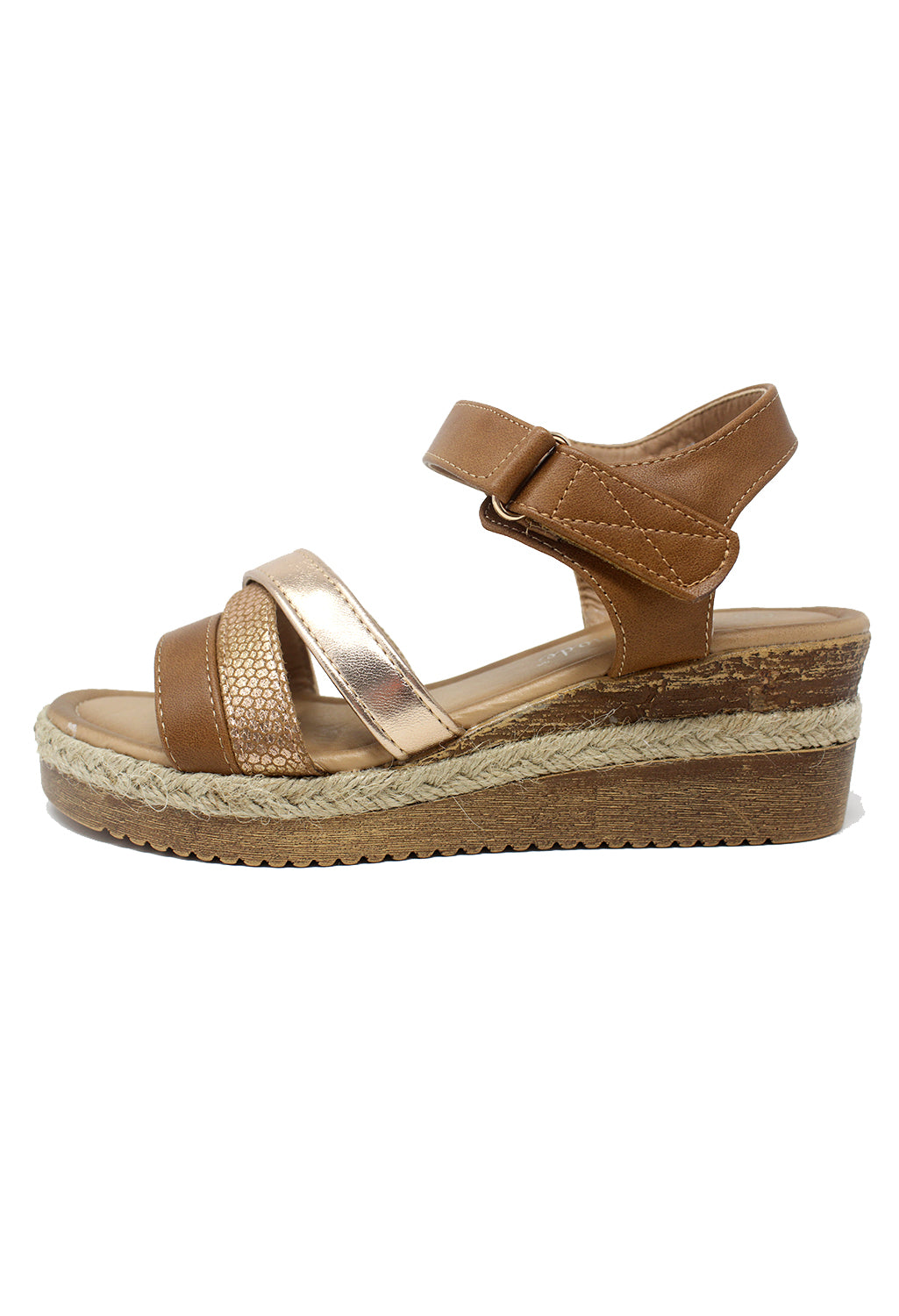 Tan Velcro Fastened Sandal