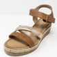 Tan Velcro Fastened Sandal