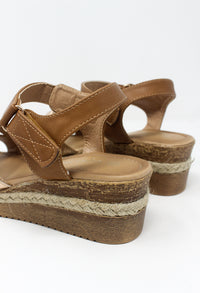 Tan Velcro Fastened Sandal