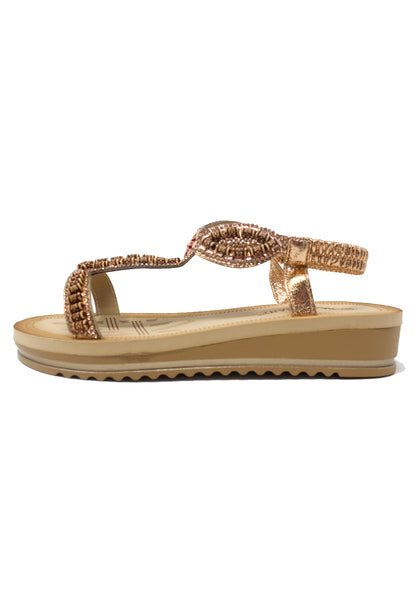 Rose Gold Wedge Sandal-2