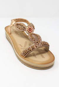 Rose Gold Wedge Sandal-2