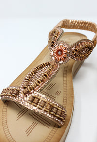 Rose Gold Wedge Sandal-2