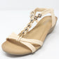 Beige Mid Wedge T Strap Sandal-1