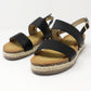 Black Cork Look Wedge Sandal