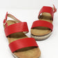 Red Cork Look Wedge Sandal