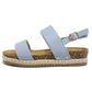 Blue Cork Look Wedge Sandal