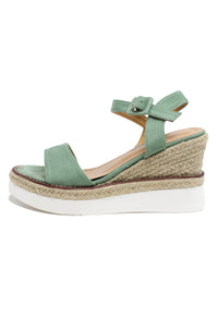 Green Double Sole Wedge Sandal