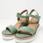 Green Double Sole Wedge Sandal