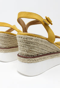 Yellow Double Sole Wedge Sandal