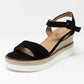 Black Double Sole Wedge Sandal