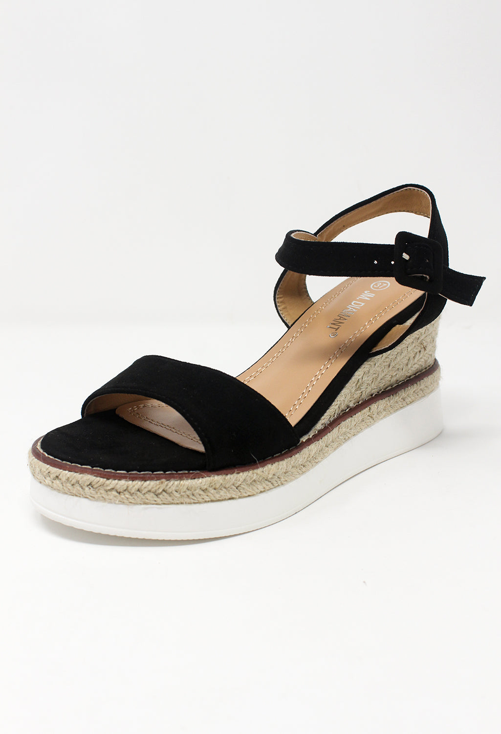 Black Double Sole Wedge Sandal