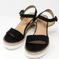 Black Double Sole Wedge Sandal