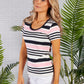 Navy and Pink stripe top