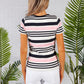 Navy and Pink stripe top