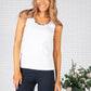 Bordered White Tank Top