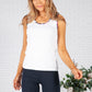 Bordered White Tank Top