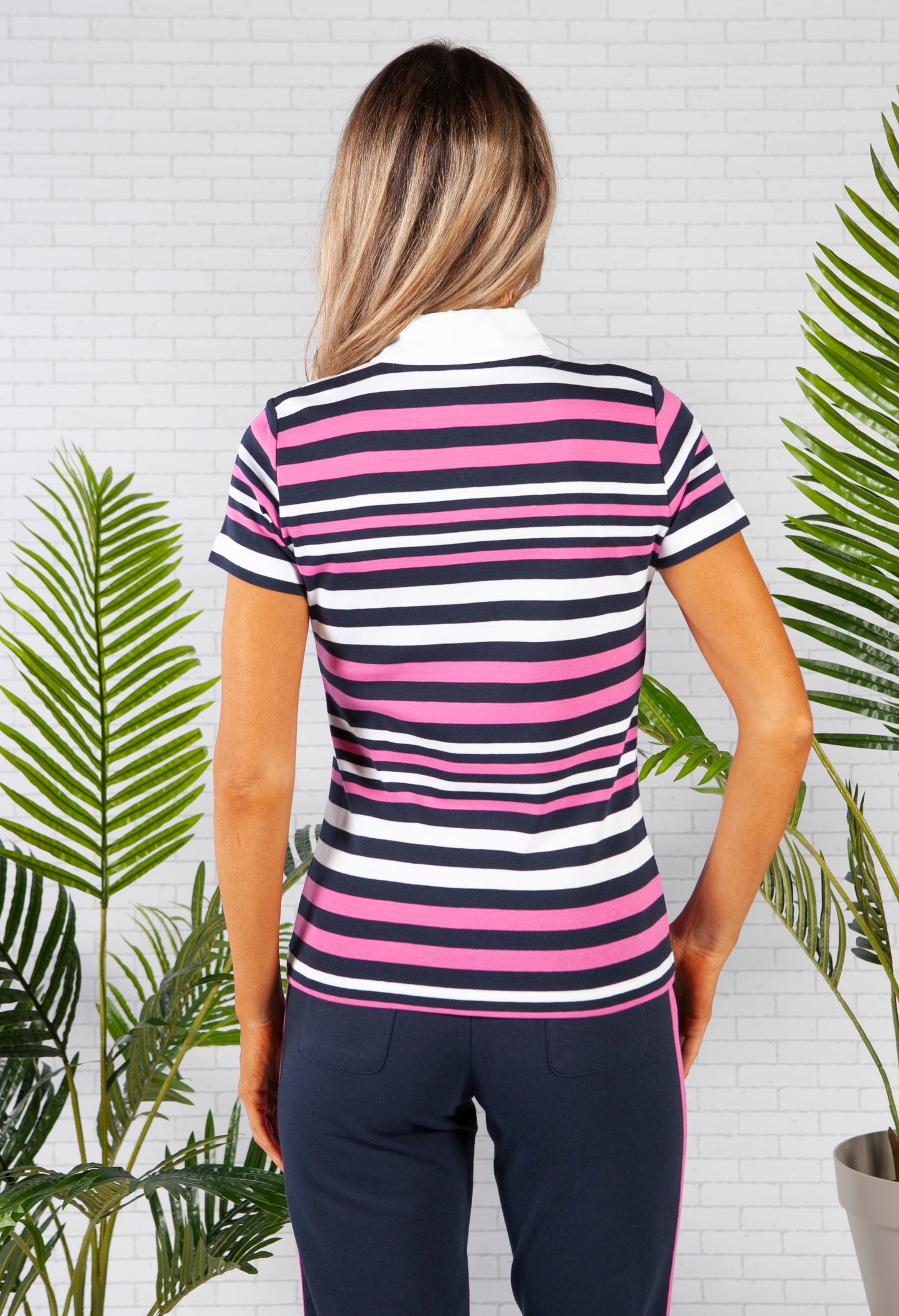 MULTI STRIPE COTTON POLO SHIRT