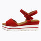 Red Wedge Sandal