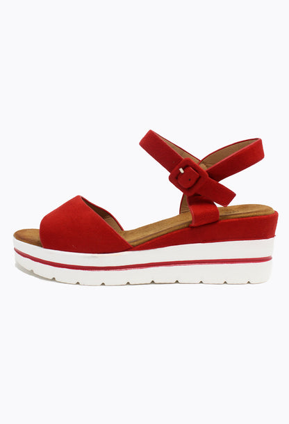 Red Wedge Sandal