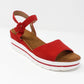 Red Wedge Sandal