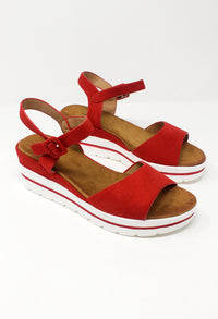 Red Wedge Sandal