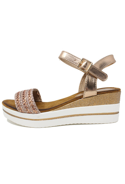 Rose Gold Wedge Sandal